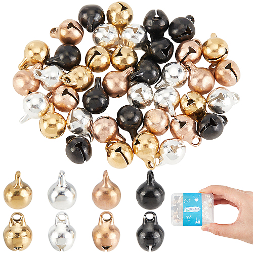 40Pcs 4 Colors Ion Plating(IP) 304 Stainless Steel Bell Charms STAS-DC0009-35-1