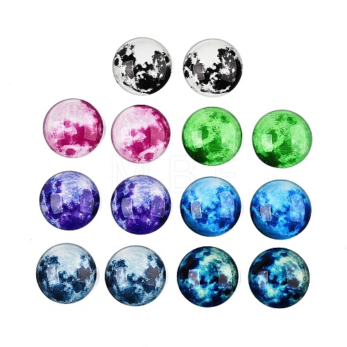 Fluorescent Glass Cabochons GGLA-T004-13-1