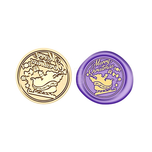 Christmas Series Wax Seal Brass Stamp Head AJEW-Z031-04G-09-1