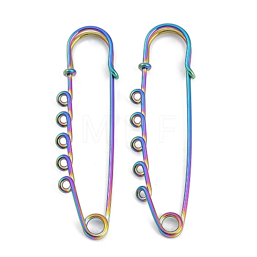 Ion Plating(IP) 304 Stainless Steel Safety Pins Brooch Findings STAS-K252-05C-RC-1