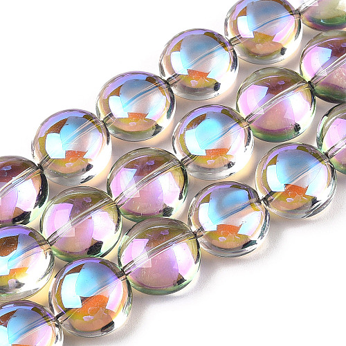 Transparent Electroplate Glass Bead Strands X-EGLA-P049-01A-HR01-1