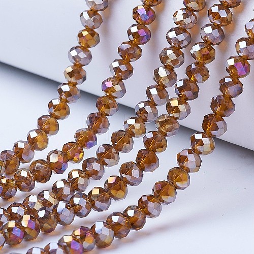 Electroplate Glass Beads Strands EGLA-A034-T1mm-B08-1