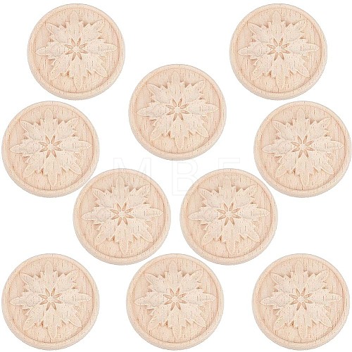 Wood Carved Onlay Applique Craft WOOD-WH0034-11A-1