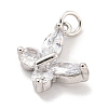 Rack Plating Brass Micro Pave CLear Cubic Zirconia Charms KK-Q814-04P-2
