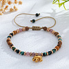 Adjustable Natural Picture Jasper & African Turquoise(Jasper) & Strawberry Quartz Beads Braided Bead Bracelets SX3776-2