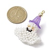 Halloween Theme Handmade Glass Seed Beads Woven Pendants PALLOY-MZ00216-2