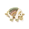 Rack Plating Brass Pave Cubic Zirconia Enamel Connector Charms X-KK-O142-16G-1