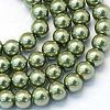 Baking Painted Pearlized Glass Pearl Round Bead Strands HY-Q003-6mm-49-1