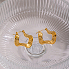 Vintage Style Textured Wavy 304 Stainless Steel Hoop Earrings CM5039-4