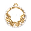 Natural Howlite & Glass Seed Beaded Pendants PALLOY-MZ01268-03-1