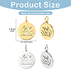 2Pcs 2 Colors Stainless Steel Pendants STAS-YW0011-15-3