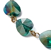 Faceted Heart Glass Link Bracelets for Women BJEW-JB10894-4