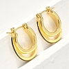 Two-layer Oval Brass Enamel Hoop Earrings EJEW-S252-03D-G-2