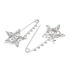 Textured Starfish 304 Stainless Steel Safety Pins Brooch Findings SA-CBA098D-16G-P05-2