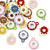 24Pcs 12 Colors Frosted Painted Colored Alloy Pendants FIND-TA0003-24-10