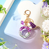 Alloy Resin Heart Keychains KEYC-TADJ0002-01G-O-4