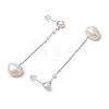 Natural Pearl Ear Studs EJEW-P286-14P-2