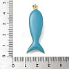 Fish Brass Micro Pave Cubic Zirconia Pendants KK-K408-49G-04-3
