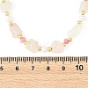 Raw Natural Madagascar Rose Quartz & Dyed Pink Faceted Rondell Malaysia Jade & Pearl Beaded Necklaces for Women NJEW-JN06590-4