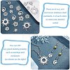 SUPERFINDINGS 32Pcs 8 Style 201/304 Stainless Steel Solar Eclipse Pendants STAS-FH0001-42-3