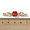 Natural Red Corundum/Ruby with Brass Fold Over Clasps G-G141-01G-3