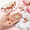 10Pcs Alloy Enamel Clover & Number 2026 & Heart Pendant Decorations KEYC-YW00284-5