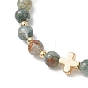 Natural Lodolite Quartz Beads Stretch Bracelets BJEW-JB13213-3