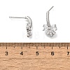 Brass with Cubic Zirconia Stud Earrings Finding KK-Q048-24P-3