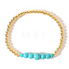 Round Natural Turquoise Beads Stretch Bracelets ID2481-1-2