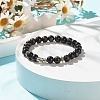 Natural Golden Sheen Obsidian Stretch Bracelet with Alloy Beads BJEW-JB08017-02-2