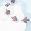 Dyed Natural Lava Rock & Round Synthetic Turquoise & Imitation Pearl Beaded Necklaces GG-CBA922D-07A-3
