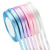 8Rolls 4 Colors Single Face Satin Ribbon OCOR-FS0001-10E-1