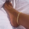 Stainless Steel Curb Chain Anklets for Unisex WGF8A78-01-2