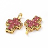Brass Micro Pave Clear Cubic Zirconia Pendants ZIRC-F135-24G-A-4