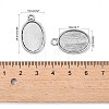 Tibetan Style Antique Silver Alloy Flat Oval Pendant Cabochon Settings LS-TIBEP-M022-36AS-3