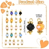 50Pcs Alloy & Glass Pendants PALLOY-YW00191-02-3