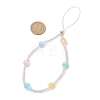 Dyed Natural Selenite & Glass Seed Round Beaded Phone Hand Strap Chains HJEW-JM03363-01-3