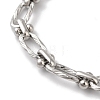 Non-Tarnish 304 Stainless Steel Twisted Oval Link Chain Bracelets for Women BJEW-B092-08P-02-2