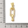 Oval Rectangle Rack Plating Brass Micro Pave Clear Cubic Zirconia Fold Over Clasps KK-A225-12G-3