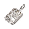 Natural Shell & Clear Cubic Zirconia Pendants KK-G553-11P-2