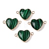 Synthetic Malachite Love Heart Pendants G-T138-205B-G-1