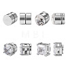 8Pcs 4 Style Clear Cubic Zirconia Flat Round Clip-on Earrings EJEW-TA0001-15-2