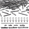 560Pcs 10 Styles Iron Slide On End Clasp Tubes DIY-TA0015-91-1