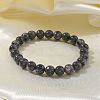 Natural Larvikite Bead Stretch Bracelets X-BJEW-K212-B-046-3