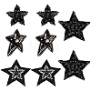 8Pcs 4 Styles Star Cloth Sew on Patches DIY-FG0010-23-1