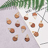 Transparent Resin & Walnut Wood Pendants RESI-CJ0001-51-6