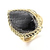 Natural Obsidian Horse Eye Wrapped Adjustable Ring G-D458-03G-03-RS-4