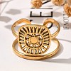 Square with Sun 304 Stainless Steel Open Cuff Rings for Women LS-RJEW-M046-01G-4