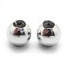 Rhodium Plated 925 Sterling Silver Stopper Beads STER-I016-106B-P-2