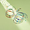Acrylic Evil Eye & Round Lampwork Braided Bead Bracelet for Women BJEW-JB08379-2